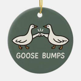 Adorno De Cerámica Funny Goose Bump Personalizado | Fist Bump Geese A