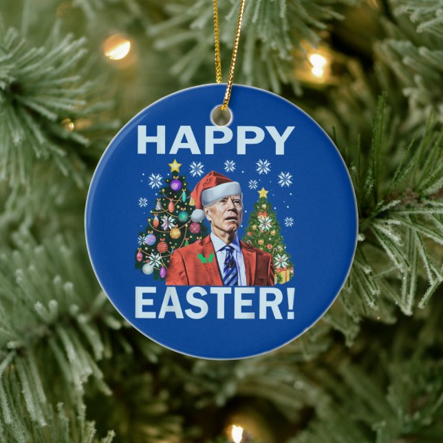 Adorno De Cerámica Funny Happy Easter Joe Biden Santa Navidades (Árbol)