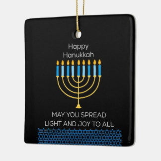 Adorno De Cerámica Funny Happy Hanukkah Cute Blue Chanukah Unique