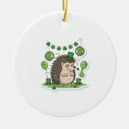 Adorno De Cerámica Funny Hedgehog "Poke" Party Retro St.Patrick's Day