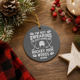 Adorno De Cerámica Funny Hockey Mom Christmas Ornament Year