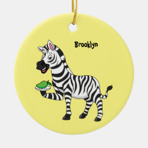 Adorno De Cerámica Funny ilustracion de personalizado de cebra