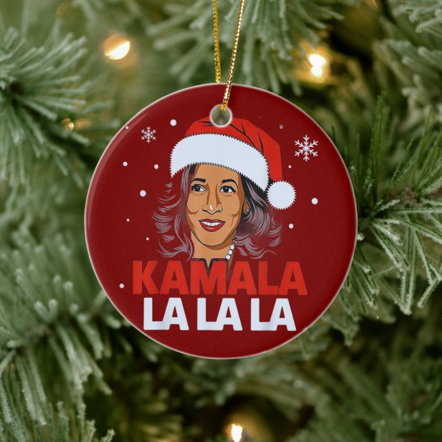 Adorno De Cerámica Funny Kamala Harris 2024 Comma La Navidades (Árbol)