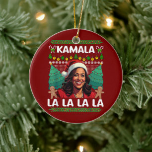 Adorno De Cerámica Funny Kamala Harris Navidades de regalo político f