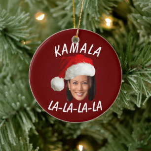 Adorno De Cerámica Funny Kamala Harris Navidades de Santa Hat