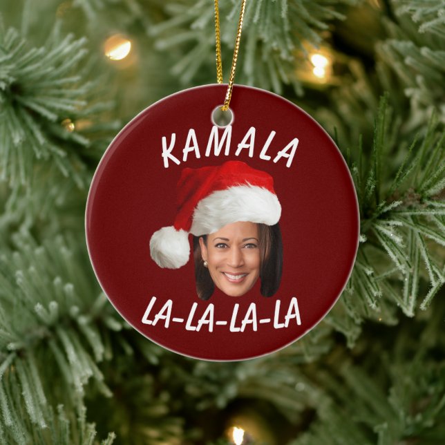 Adorno De Cerámica Funny Kamala Harris Navidades de Santa Hat (Árbol)