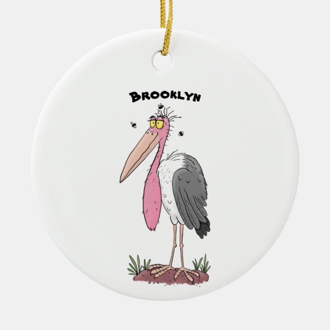 Adorno De Cerámica Funny marabou stork personalizado (Frente)