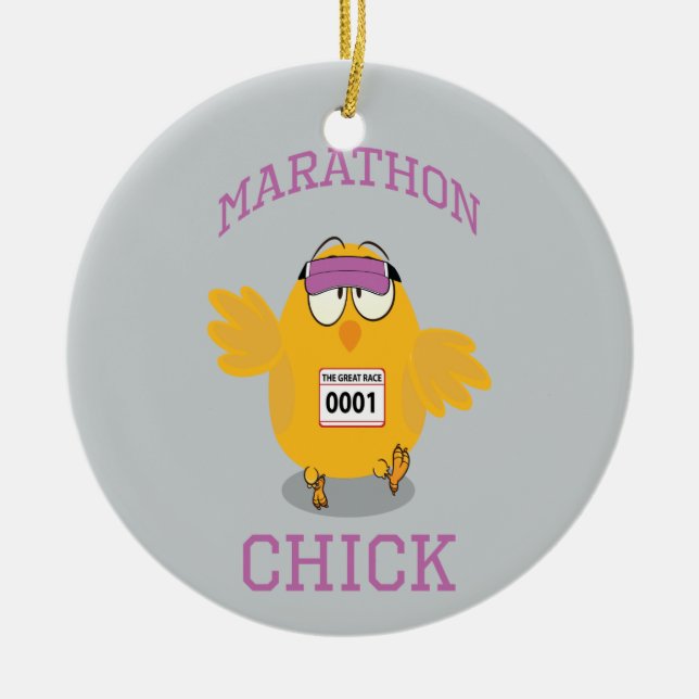 Adorno De Cerámica Funny Marathon Chick (Frente)