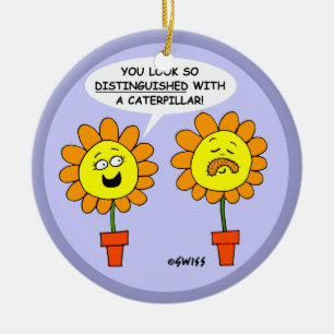 Adorno De Cerámica Funny Mustache Personalizados de flores Navidades