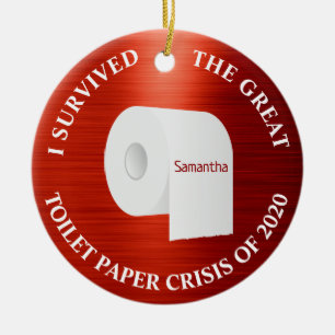 Adorno De Cerámica Funny Navidades de papel higiénico de 2020 de col