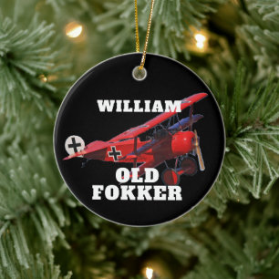 Adorno De Cerámica Funny Official Old Fokker Navidades
