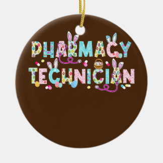 Adorno De Cerámica Funny Pharmacy Technist Bunny Pharmacist Happy