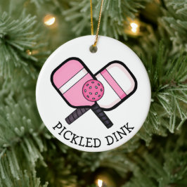 Adorno De Cerámica Funny Pickleball Pun Navidades