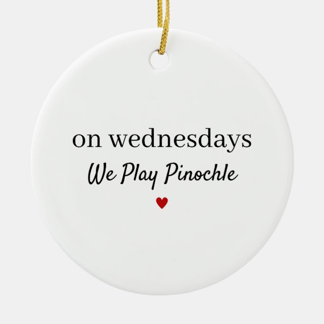 Adorno De Cerámica Funny Pinochle, Pinochle Group Gift (Frente)