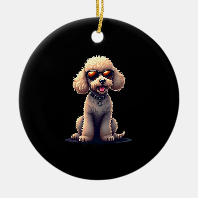 Adorno De Cerámica Funny Poodle Animal Lover Dogs Graphic Cute Dog Ow (Frente)