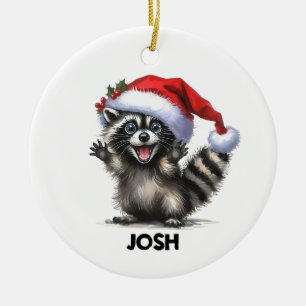 Adorno De Cerámica Funny Raccoon Ornament