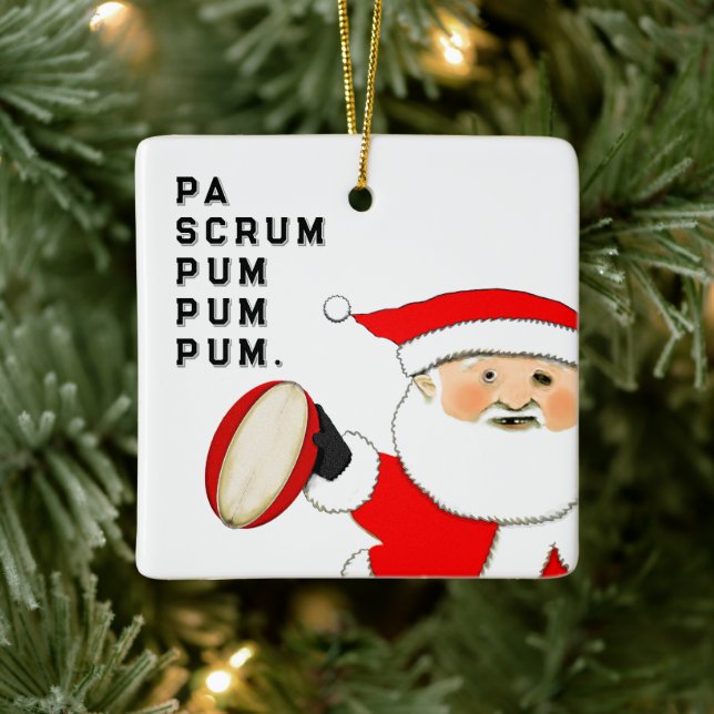 Adorno De Cerámica Funny Rugby Drummer Boy (Árbol)