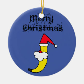 Adorno De Cerámica Funny Santa Banana Feliz Navidad