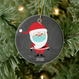 Adorno De Cerámica Funny Santa Claus con Navidades de la máscara de f