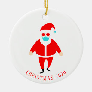 Adorno De Cerámica Funny Santa en la máscara de la cara Navidades pe