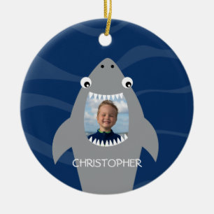Adorno De Cerámica Funny Shark With Photo