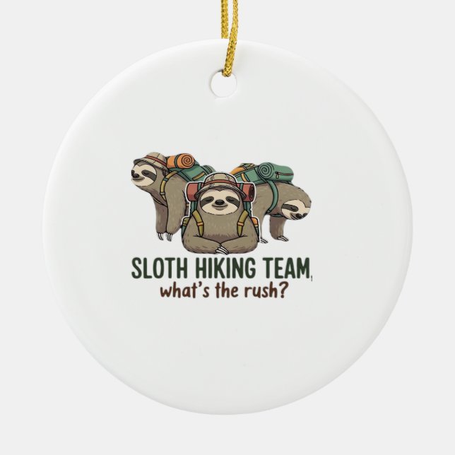 Adorno De Cerámica Funny Sloth Hiking Classic T-Shirt_5 (Frente)