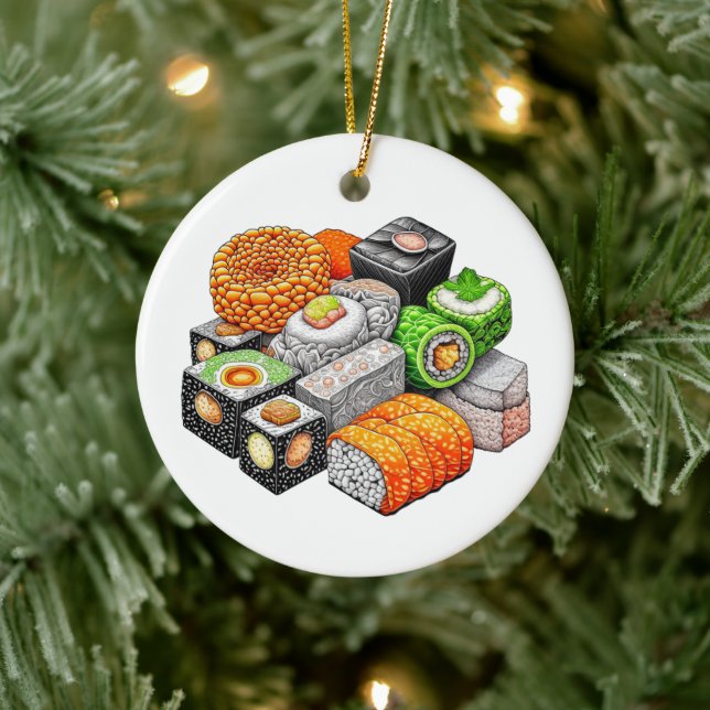 Adorno De Cerámica Funny Sushi Pun Navidades (Árbol)