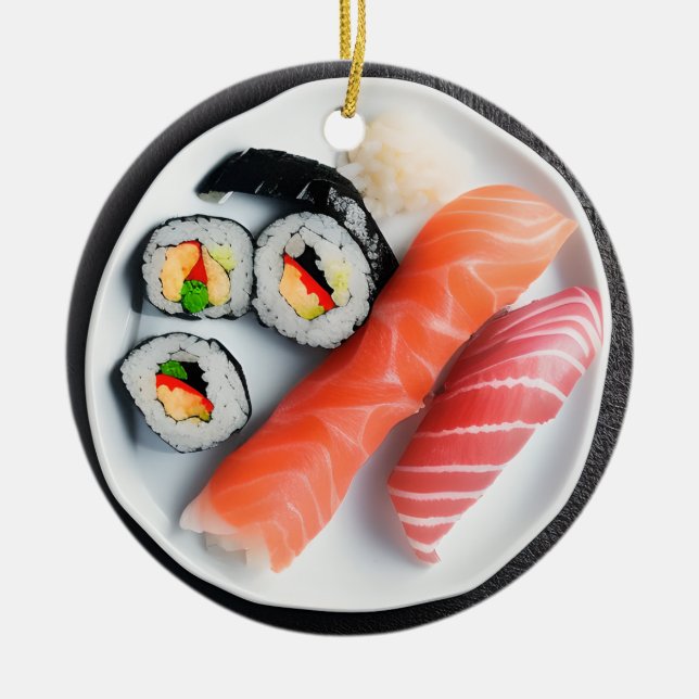Adorno De Cerámica Funny Sushi Pun Navidades (Frente)