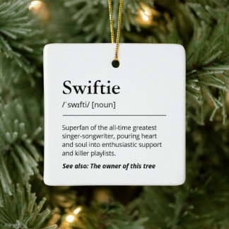 Adorno De Cerámica Funny Swiftie Definition Nordic Tree Holiday