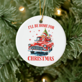 Adorno De Cerámica Funny Trump Santa Hat Estaré en casa para Navidade