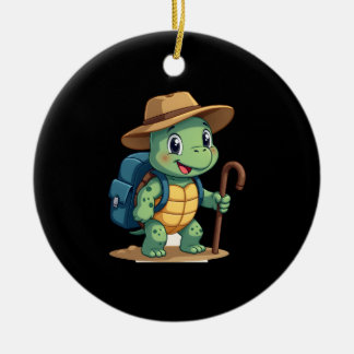 Adorno De Cerámica Funny Turtle Hiking Graphic Camping Lover Adventur
