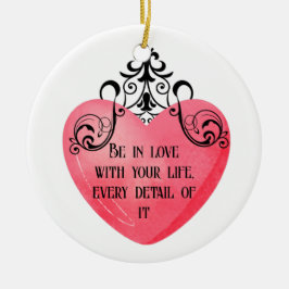 Adorno De Cerámica Funny Valentine pink heart