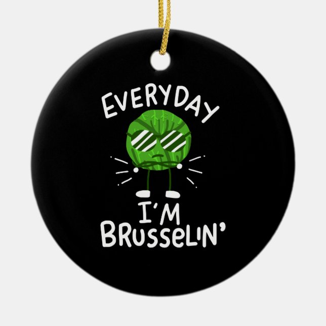 Adorno De Cerámica Funny Vegan Brussels Sprouts (Frente)