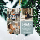 Adorno De Cerámica Funtie 3 Collage de fotos Definition Cute Navidade<br><div class="desc">Un adorno navideño divertido. Perfecto regalo para una AUNTIE DIVERTIDA! Simplemente sube 3 de tus imágenes favoritas,  personalizar la definición y personaliza agregando nombres.</div>