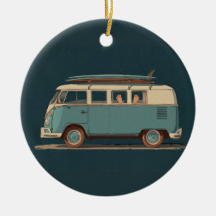 Adorno De Cerámica Furgoneta de surf vintage – Diseño de autocaravana