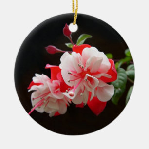 Adorno De Cerámica Fussia rosa y blanca