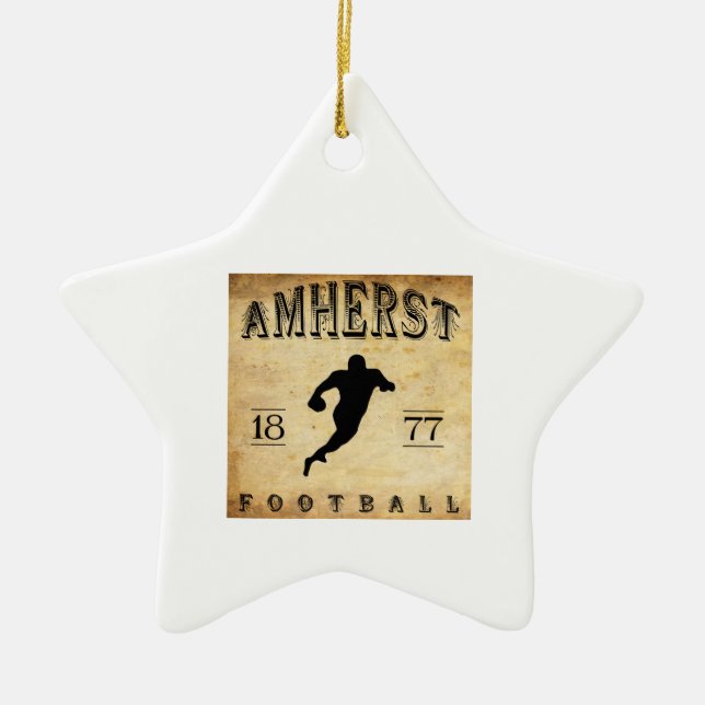Adorno De Cerámica Fútbol 1877 de Amherst Massachusetts (Frente)