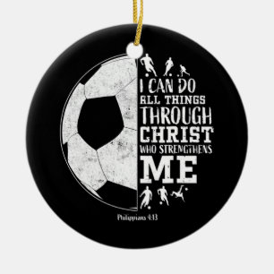 Adorno De Cerámica Fútbol cristiano todo lo que puedo hacer