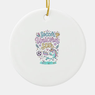Adorno De Cerámica Fútbol de Unicornio Estrella de Unicornio Lindo