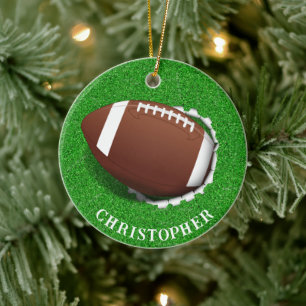 Adorno De Cerámica Fútbol destrozando la Navidad