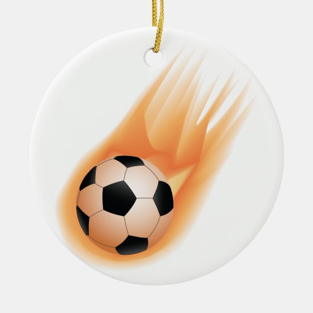 Adorno De Cerámica fútbol, fuego del balón de fútbol (Frente)