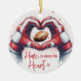 Adorno De Cerámica Fútbol - Hogar es donde el corazón es manos