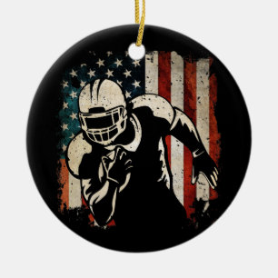 Adorno De Cerámica Fútbol Patriótico Bandera Americana 4 de Julio