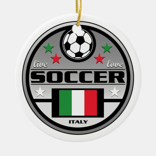 Adorno De Cerámica Fútbol vivo Italia del amor (Frente)