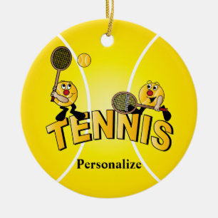 Adorno De Cerámica Futbolistas Del Silly Tennis Ball   Personalizar