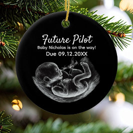 Adorno De Cerámica Future Pilot Pregnancy Announcement Funny Aviation