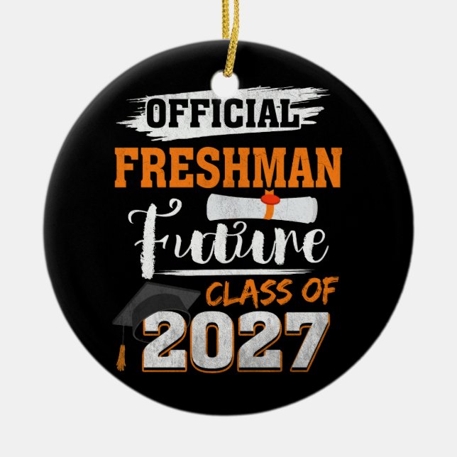 Adorno De Cerámica Futuro Freshman Oficial Clase 2027 Primer Día De 9 (Frente)