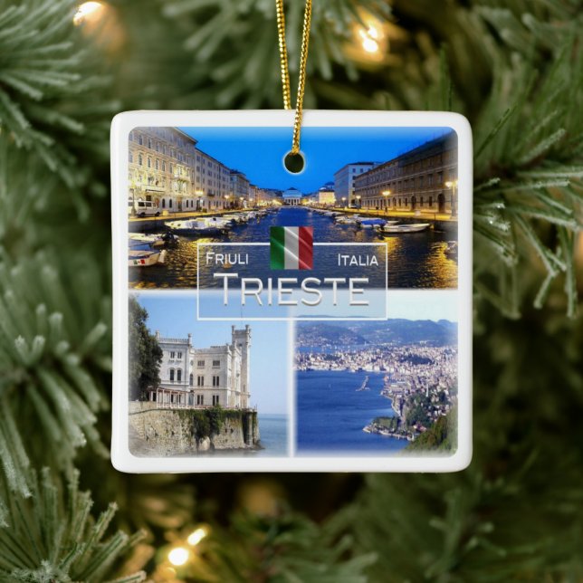 Adorno De Cerámica FVG026 TRIESTE, Mosaic, Italia, (Árbol)