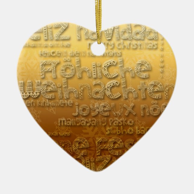 Adorno De Cerámica G International Weihnachten Navidad Heart Ornament (Frente)