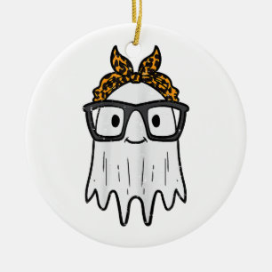 Adorno De Cerámica Gafas de Fantasma de Halloween Lindas